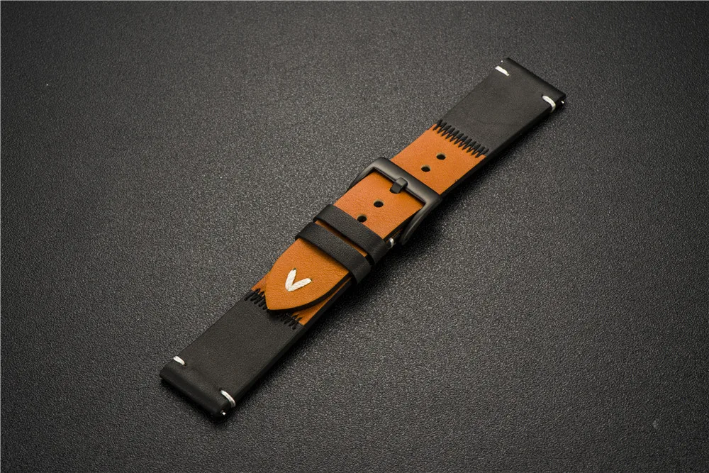 20/22mm Leather Band for Samsung Galaxy Watch 4 6 5 3/46mm/42mm/active 2 Gear S3 /S2/Sport bracelet Huawei watch GT/2/2e Strap