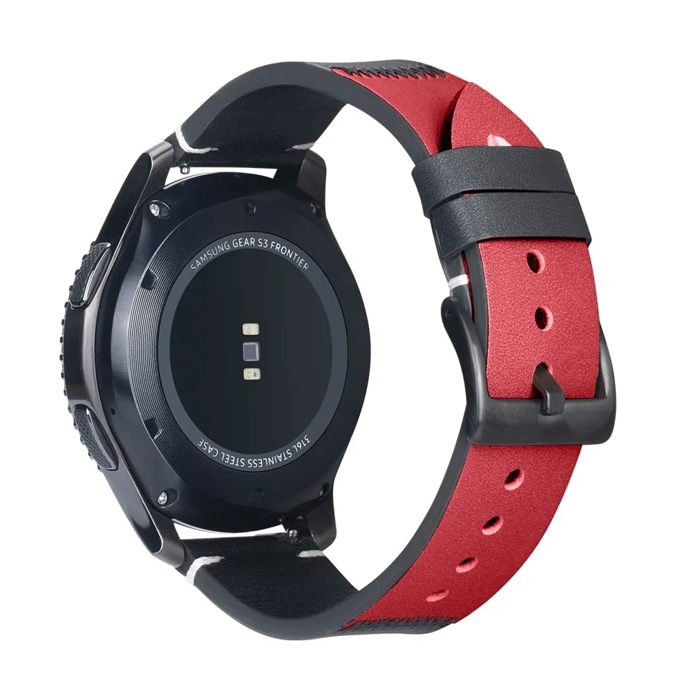 20/22mm Leather Band for Samsung Galaxy Watch 4 6 5 3/46mm/42mm/active 2 Gear S3 /S2/Sport bracelet Huawei watch GT/2/2e Strap