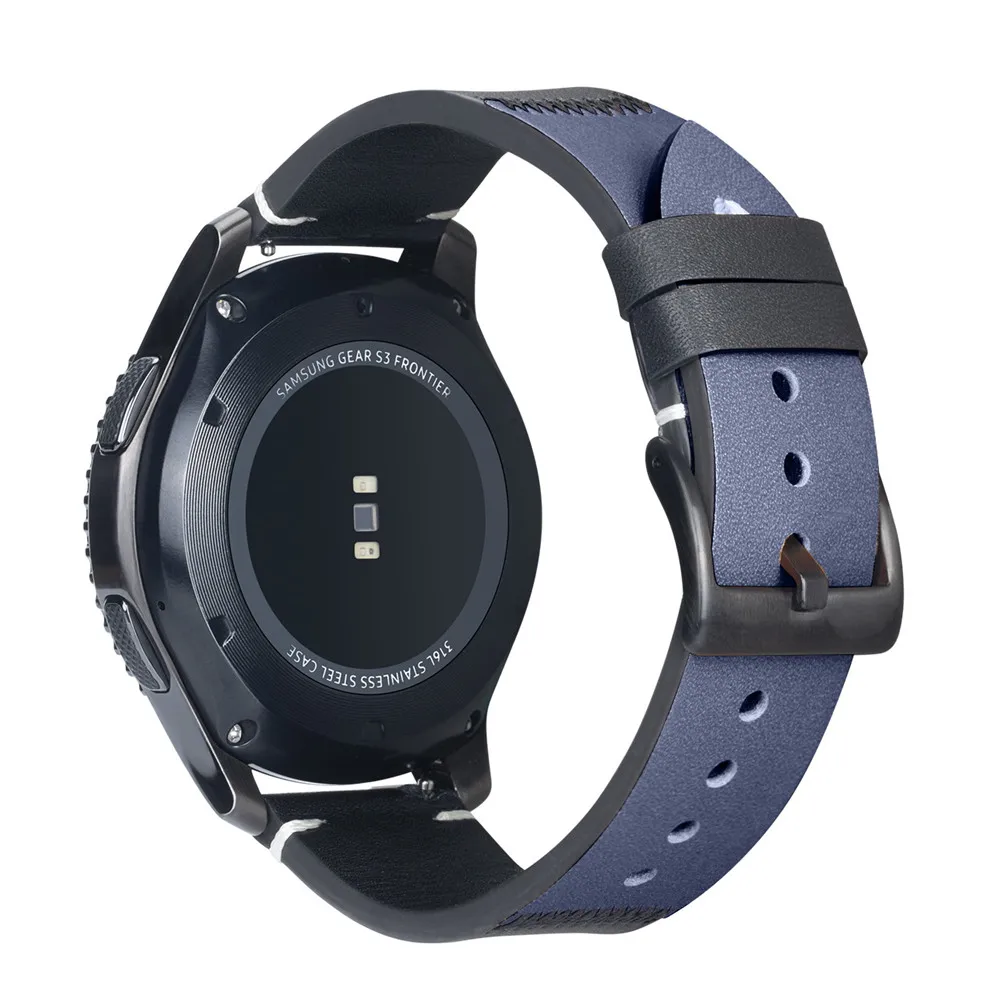 20/22mm Leather Band for Samsung Galaxy Watch 4 6 5 3/46mm/42mm/active 2 Gear S3 /S2/Sport bracelet Huawei watch GT/2/2e Strap