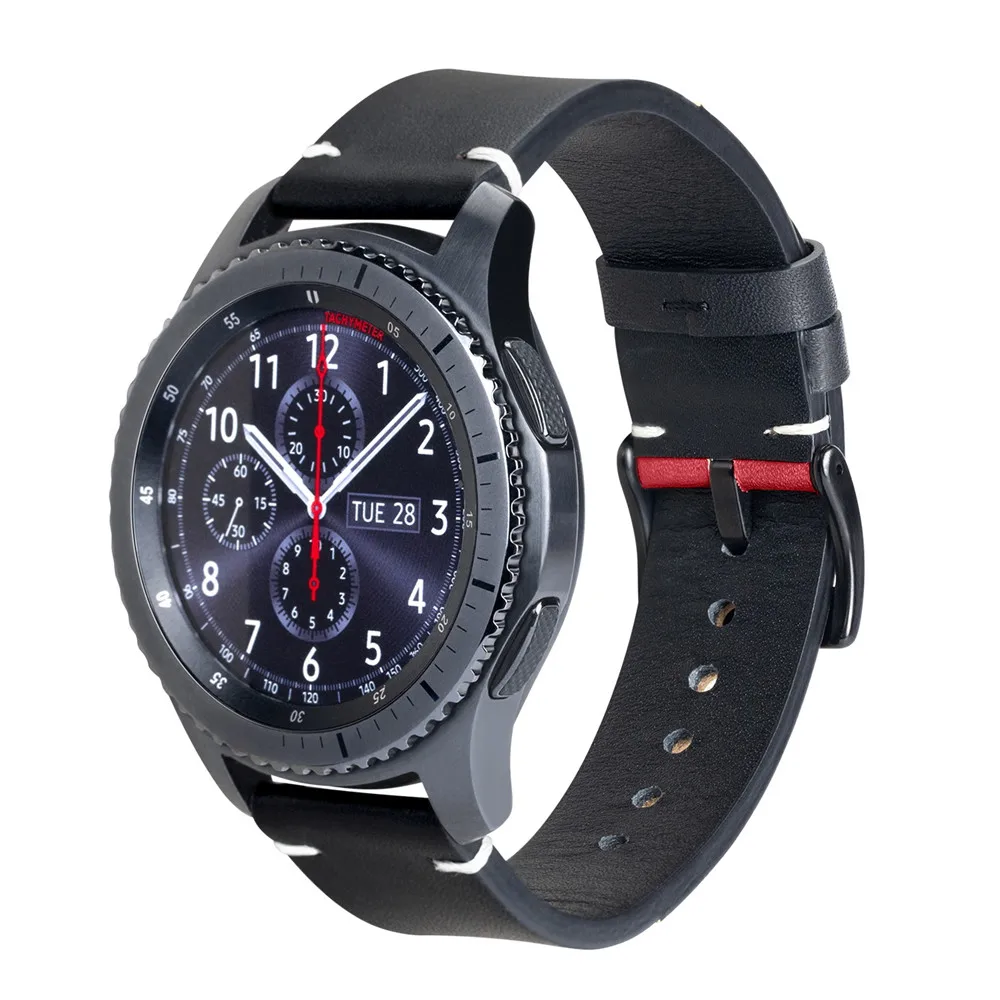 20/22mm Leather Band for Samsung Galaxy Watch 4 6 5 3/46mm/42mm/active 2 Gear S3 /S2/Sport bracelet Huawei watch GT/2/2e Strap