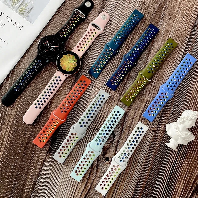 20/22mm band for Samsung Galaxy watch 4 6 classic/5/46mm/42mm/Active 2/3 Gear S3 Silicone bracelet Huawei watch GT/2/3/Pro strap