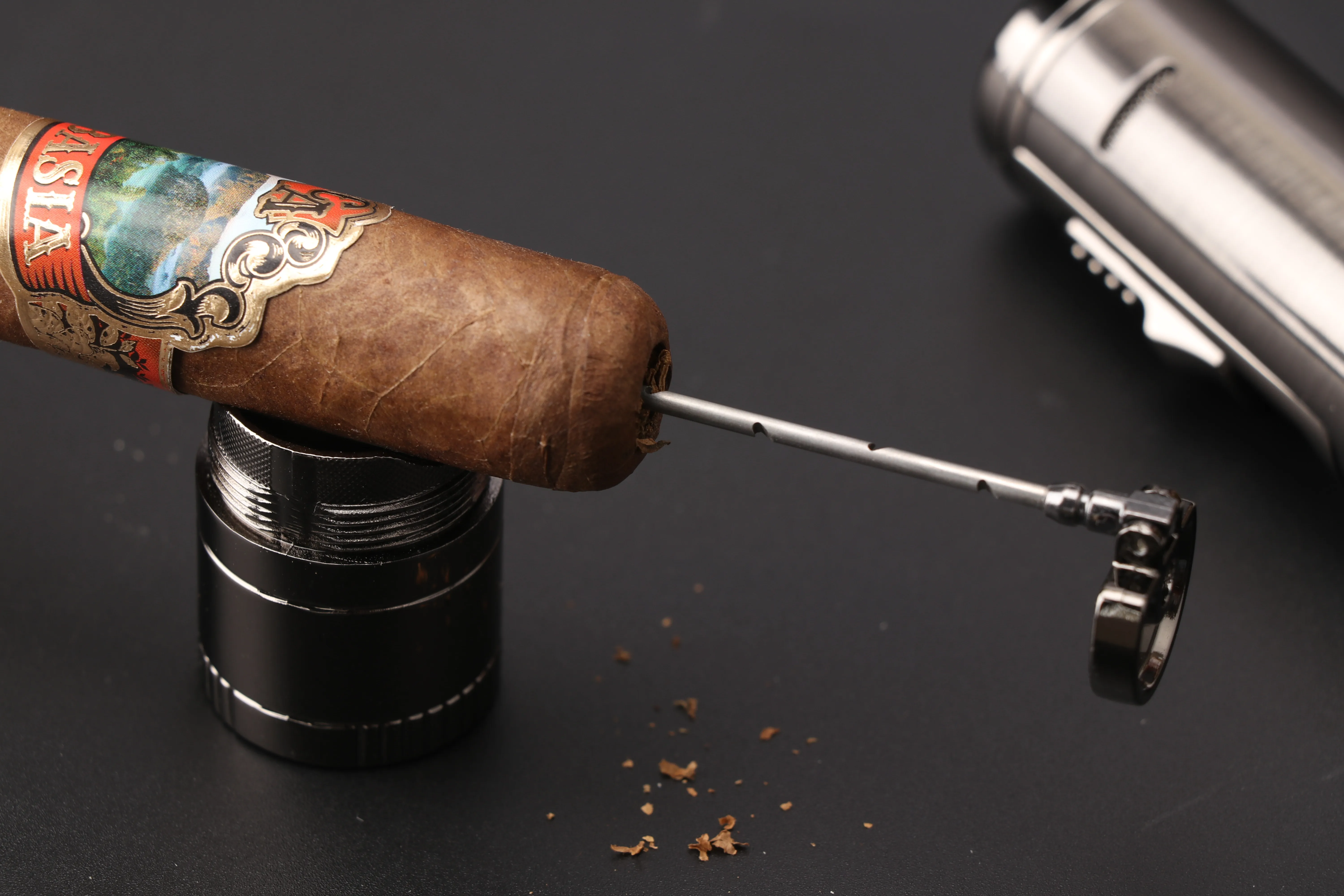Xifei Cigar Lighter Torch W/ Puncher Holder Aeration Tool Needle Windproof Aansteker Metal Esqueiro Maçarico Smoking Accessories