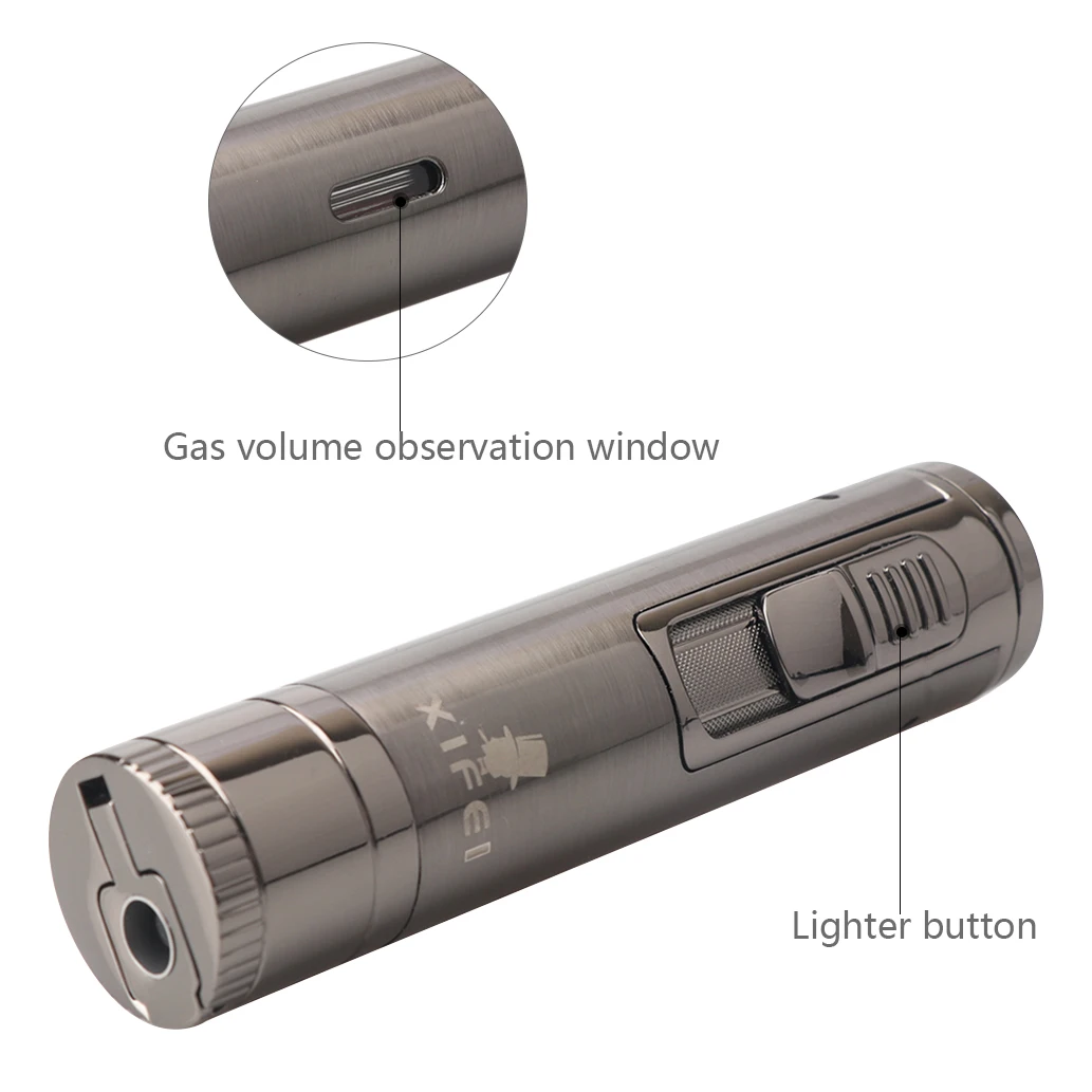 Xifei Cigar Lighter Torch W/ Puncher Holder Aeration Tool Needle Windproof Aansteker Metal Esqueiro Maçarico Smoking Accessories