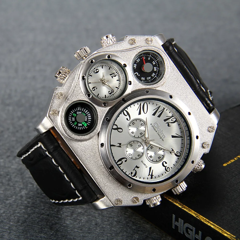 LANCARDO 2022 Trendy Luxury Brand Men Watches Men Sport Watches Two Time Zone Wristwatch Decorative Compass Male Quartz Watch