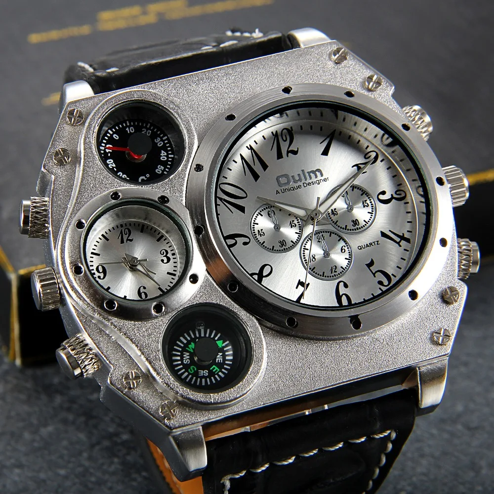 LANCARDO 2022 Trendy Luxury Brand Men Watches Men Sport Watches Two Time Zone Wristwatch Decorative Compass Male Quartz Watch
