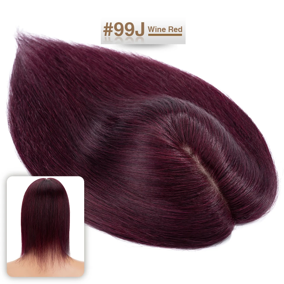 S-noilite Hair Toppers 7x13cm Women Topper Hair Clip Natural Hair Wig 100% Human Hair For Women Silk Base Clip In Hair Extension