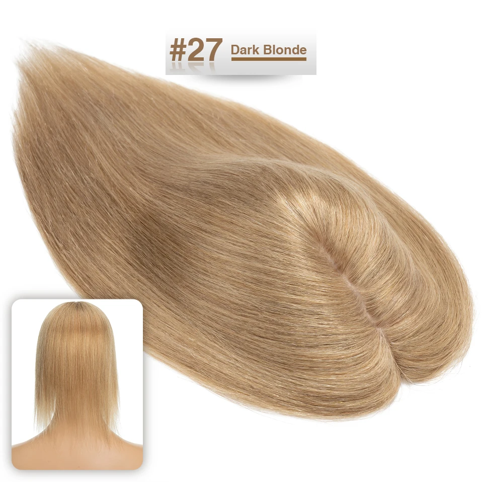 S-noilite Hair Toppers 7x13cm Women Topper Hair Clip Natural Hair Wig 100% Human Hair For Women Silk Base Clip In Hair Extension