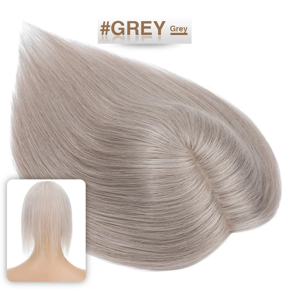 S-noilite Hair Toppers 7x13cm Women Topper Hair Clip Natural Hair Wig 100% Human Hair For Women Silk Base Clip In Hair Extension