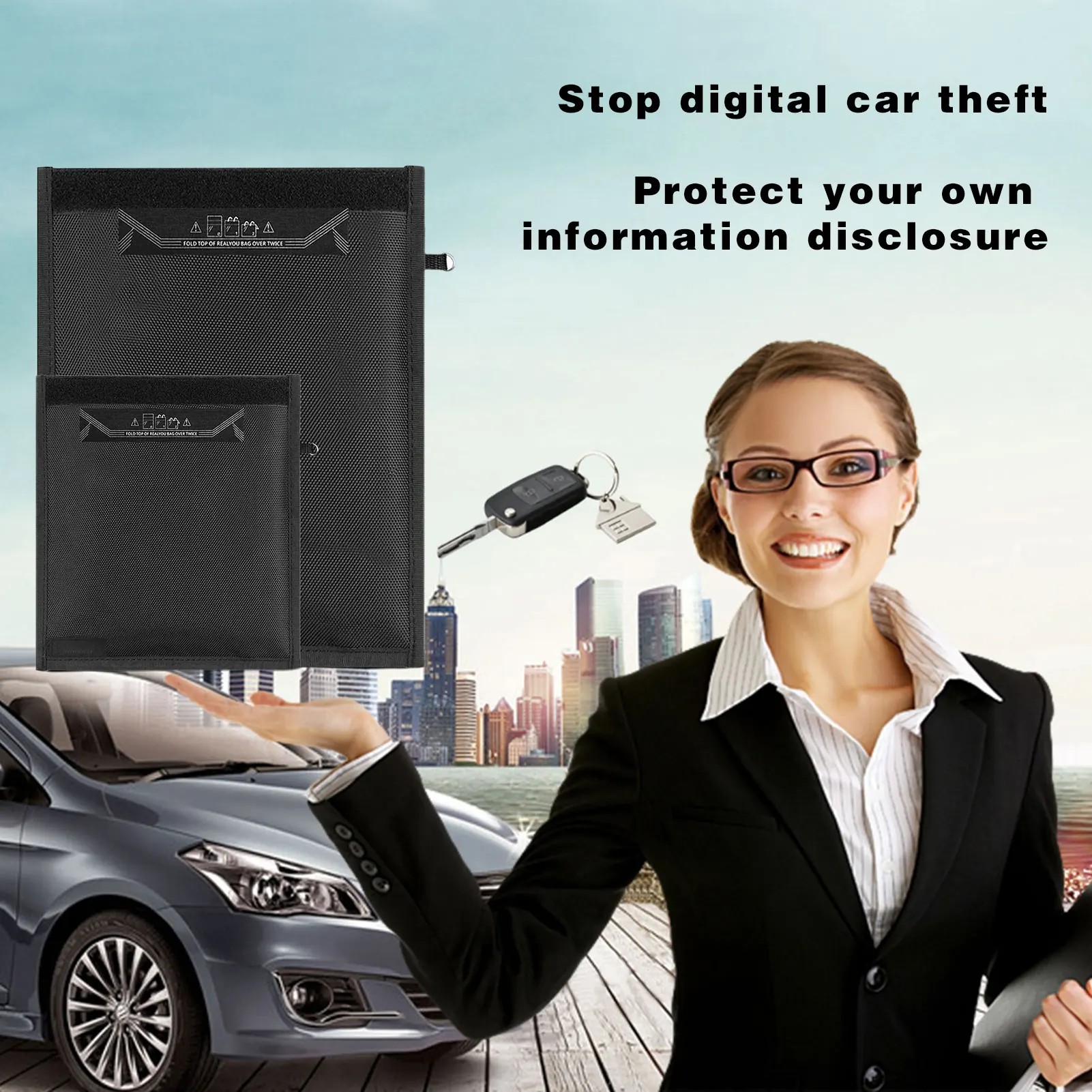 Car Fob Signal Blocker Faraday Bag Signal Blocking Bag Signal Blocking Bag Shielding Pouch Wallet Case For I D Card/Car Key