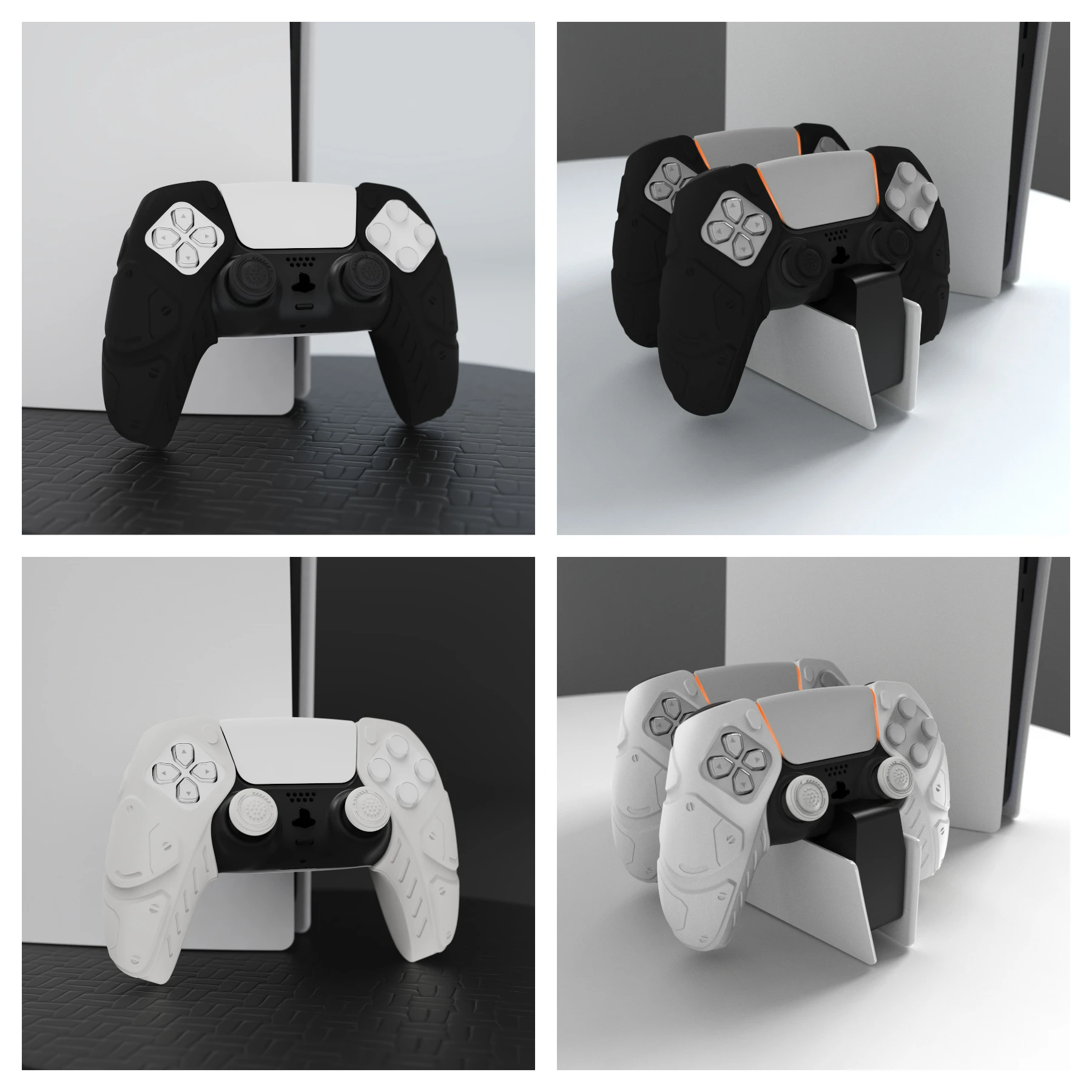 PlayVital Silicone Protective Cover for PS5 Controller, Soft Rubber Grip Case with Thumbstick Caps, Anti-Slip Controller Skin
