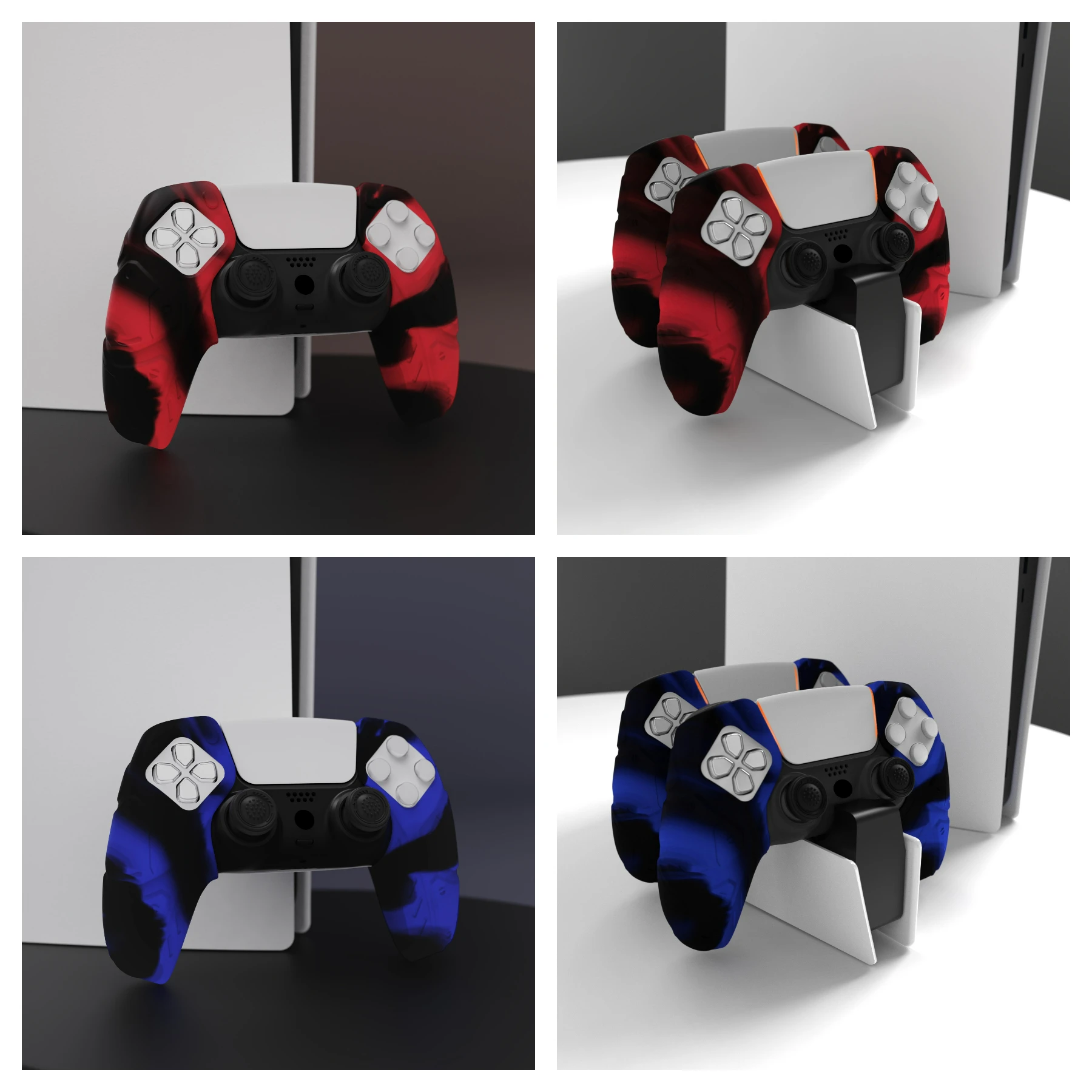 PlayVital Silicone Protective Cover for PS5 Controller, Soft Rubber Grip Case with Thumbstick Caps, Anti-Slip Controller Skin