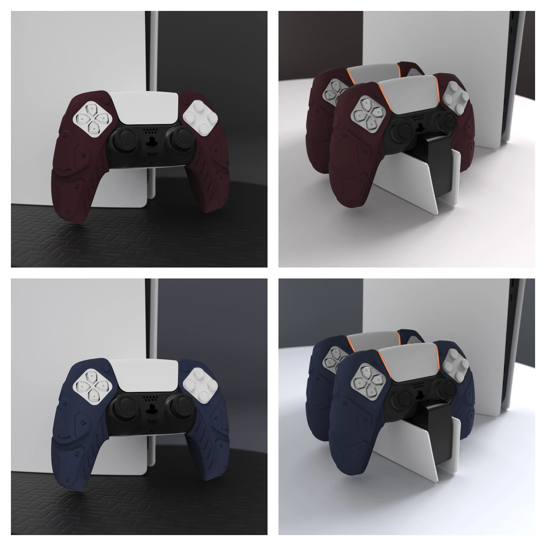 PlayVital Silicone Protective Cover for PS5 Controller, Soft Rubber Grip Case with Thumbstick Caps, Anti-Slip Controller Skin