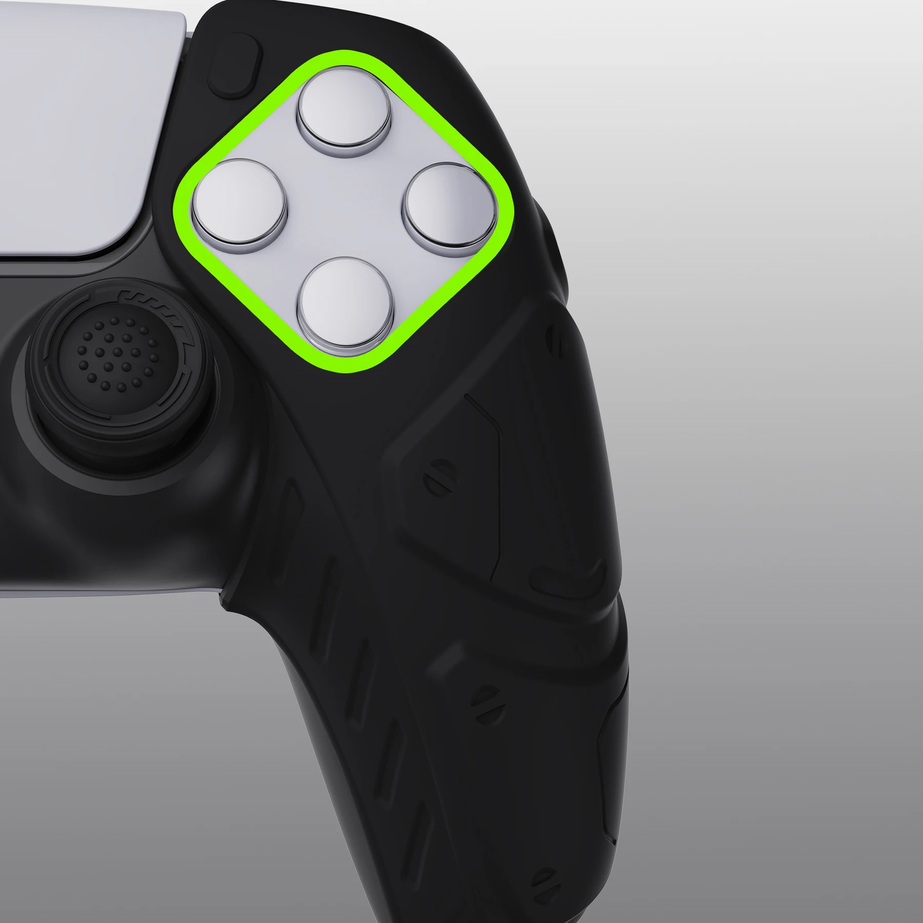 PlayVital Silicone Protective Cover for PS5 Controller, Soft Rubber Grip Case with Thumbstick Caps, Anti-Slip Controller Skin