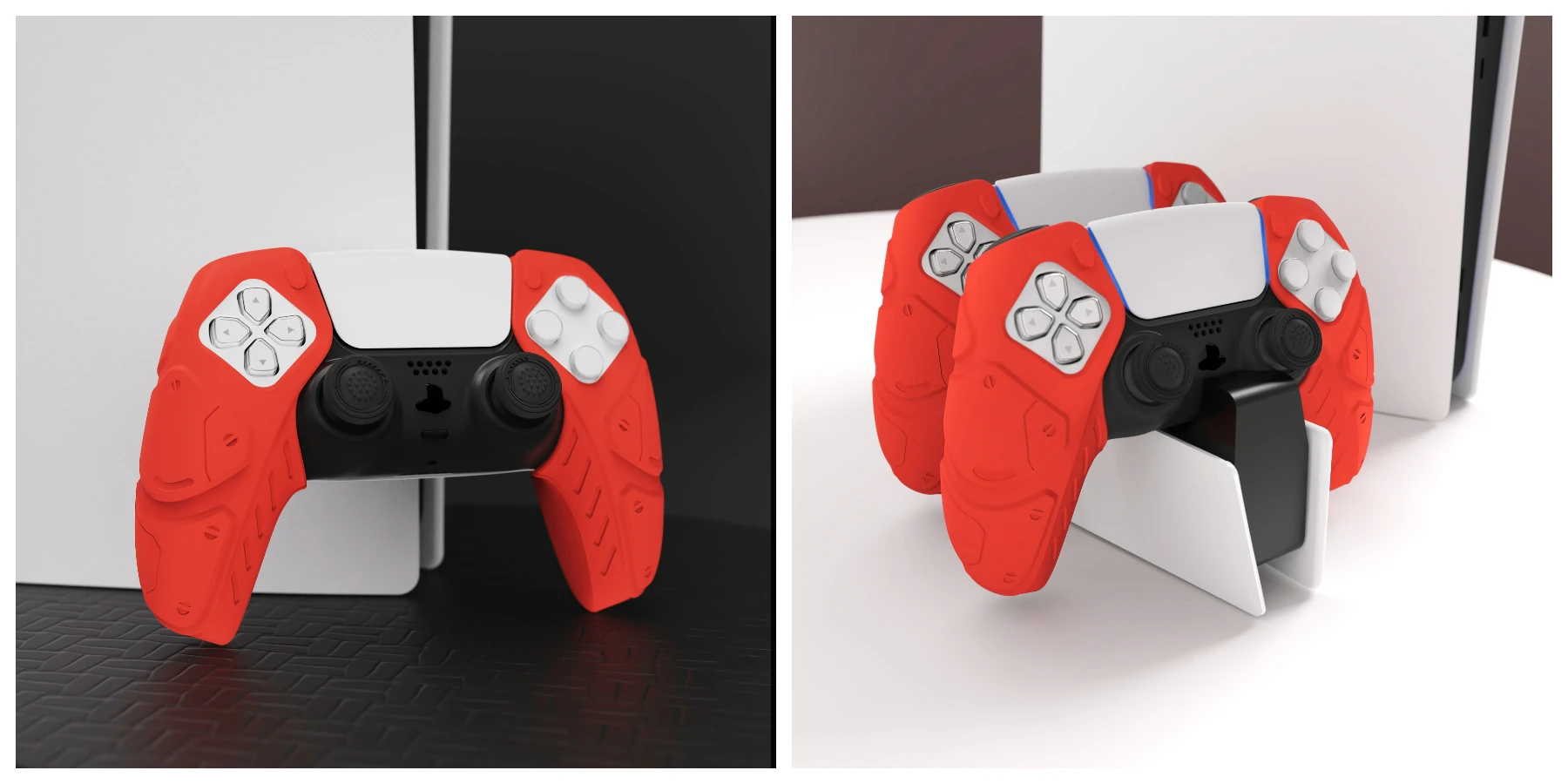PlayVital Silicone Protective Cover for PS5 Controller, Soft Rubber Grip Case with Thumbstick Caps, Anti-Slip Controller Skin