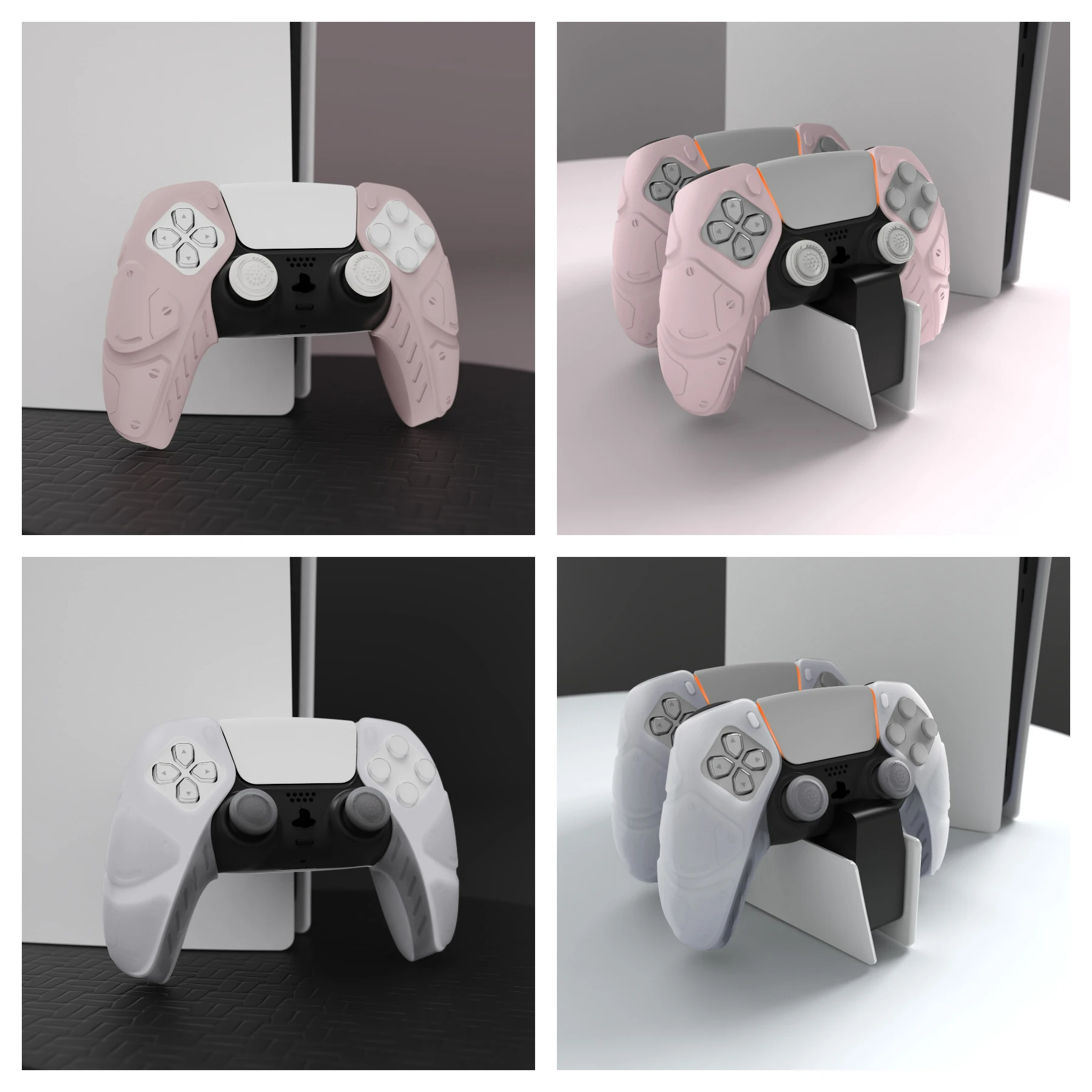 PlayVital Silicone Protective Cover for PS5 Controller, Soft Rubber Grip Case with Thumbstick Caps, Anti-Slip Controller Skin