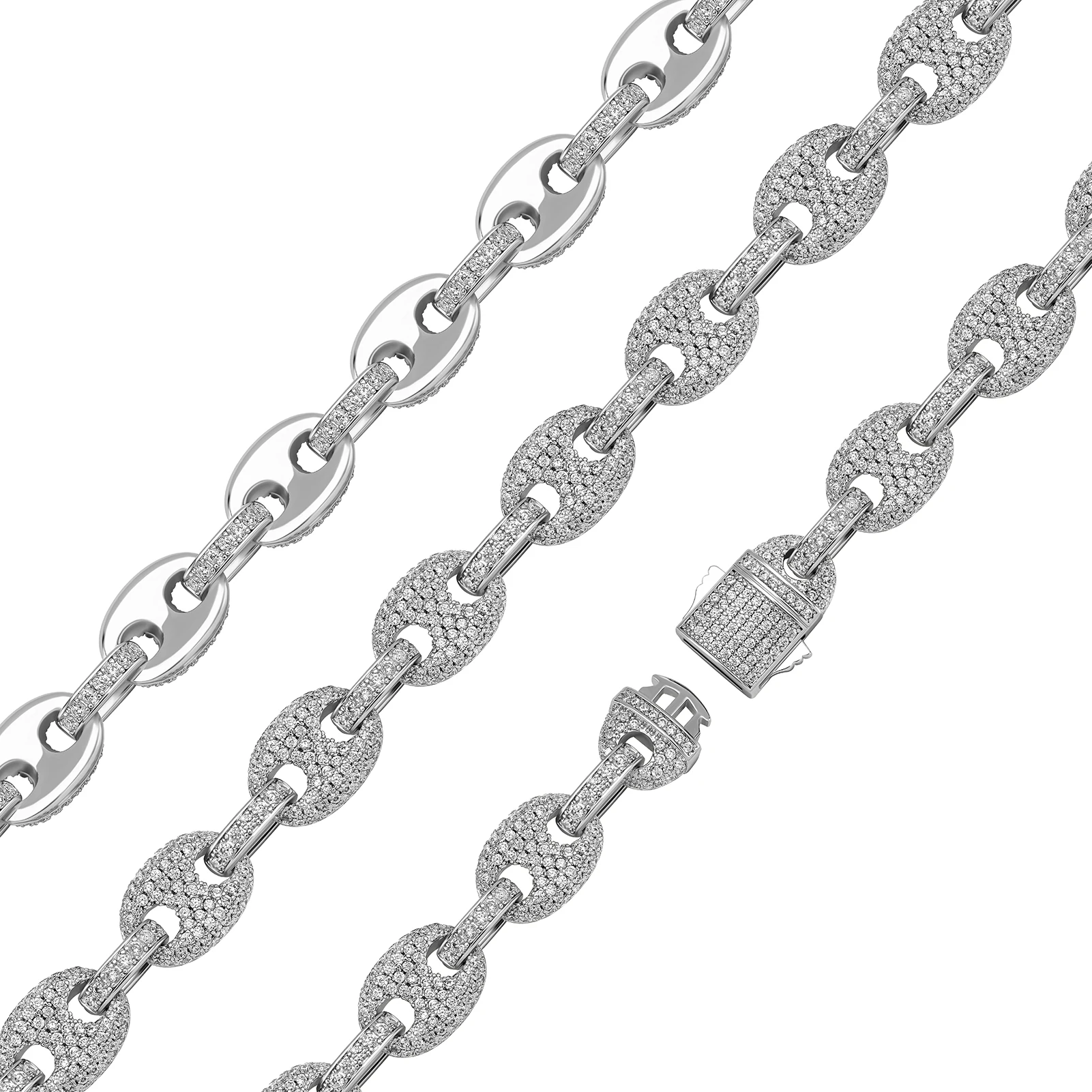 GUCY 12mm Cuban Wide Link Chains Fashion Hip Hop Jewelry Iced Out Bling 5A Cubic Zirconia Paved Women Men Bracelet