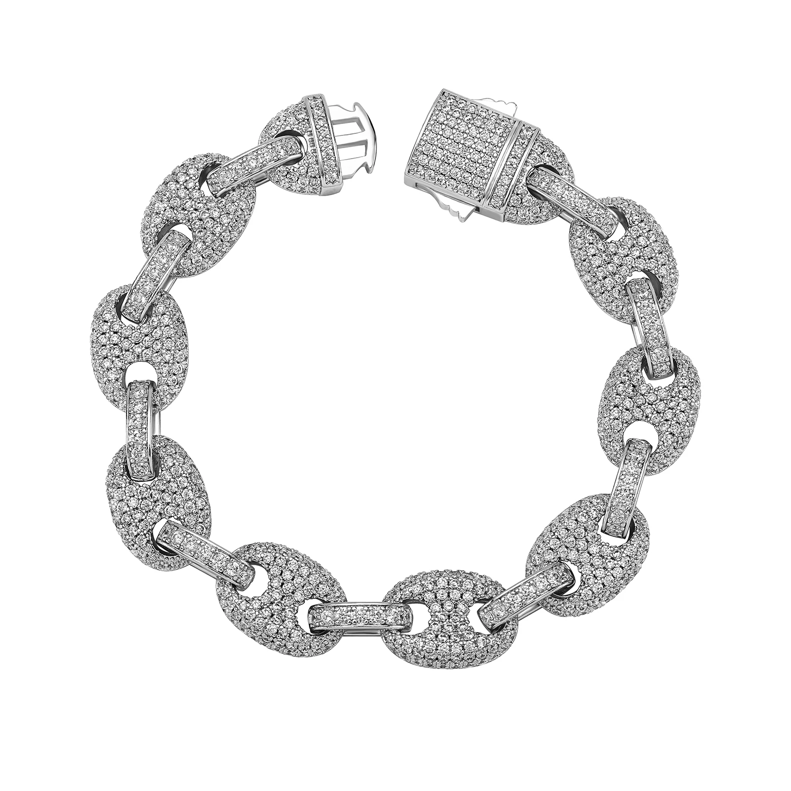 GUCY 12mm Cuban Wide Link Chains Fashion Hip Hop Jewelry Iced Out Bling 5A Cubic Zirconia Paved Women Men Bracelet