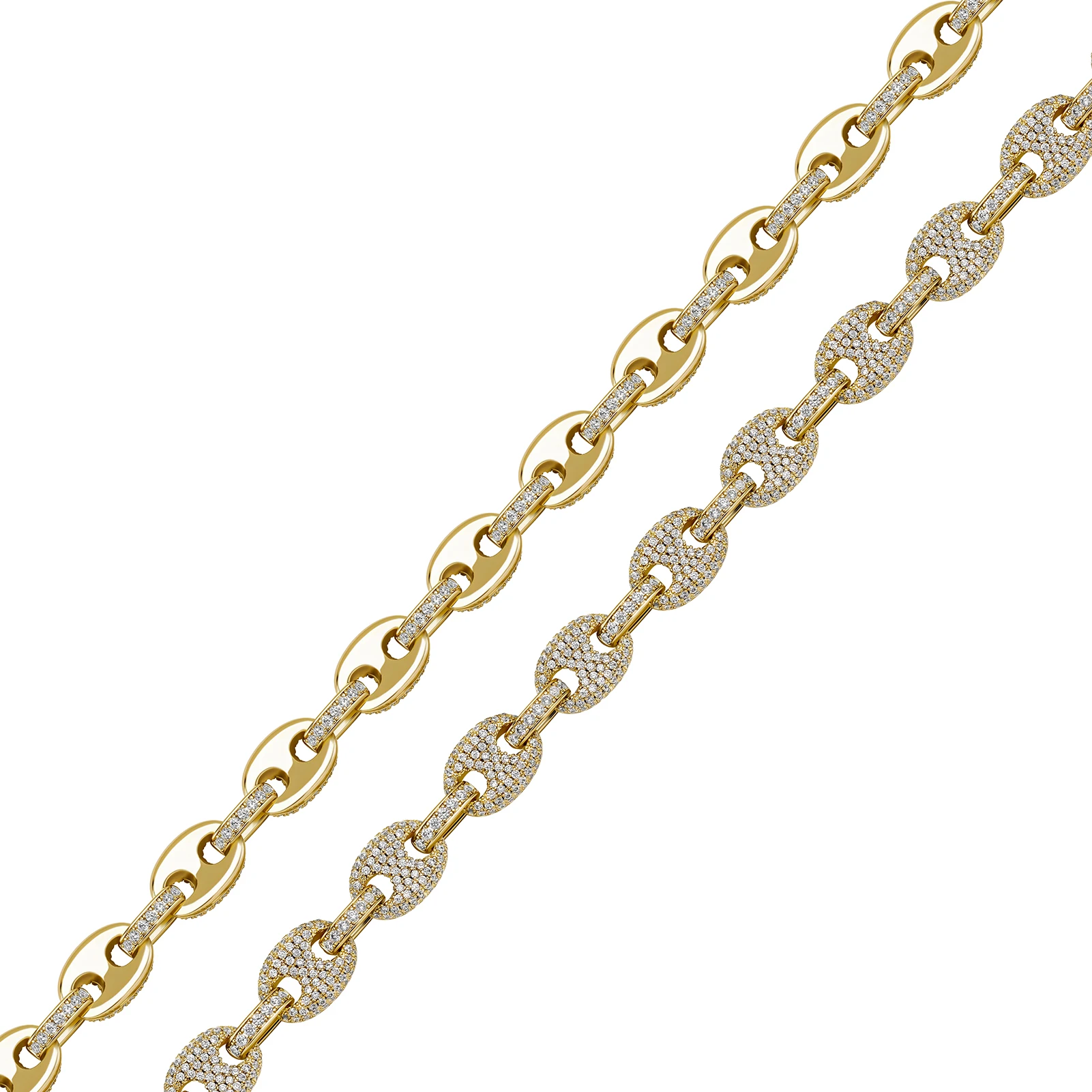 GUCY 12mm Cuban Wide Link Chains Fashion Hip Hop Jewelry Iced Out Bling 5A Cubic Zirconia Paved Women Men Bracelet