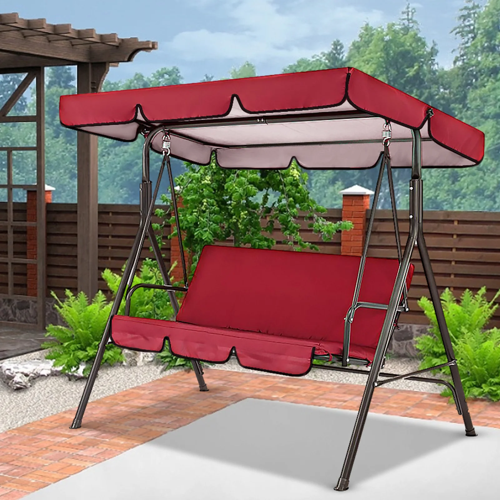 150CM 3 Seater Garden Swing Cushion 5 Colors Waterproof Dustproof Chair Replacement Canopy Spare Fabric Cover Dust Covers