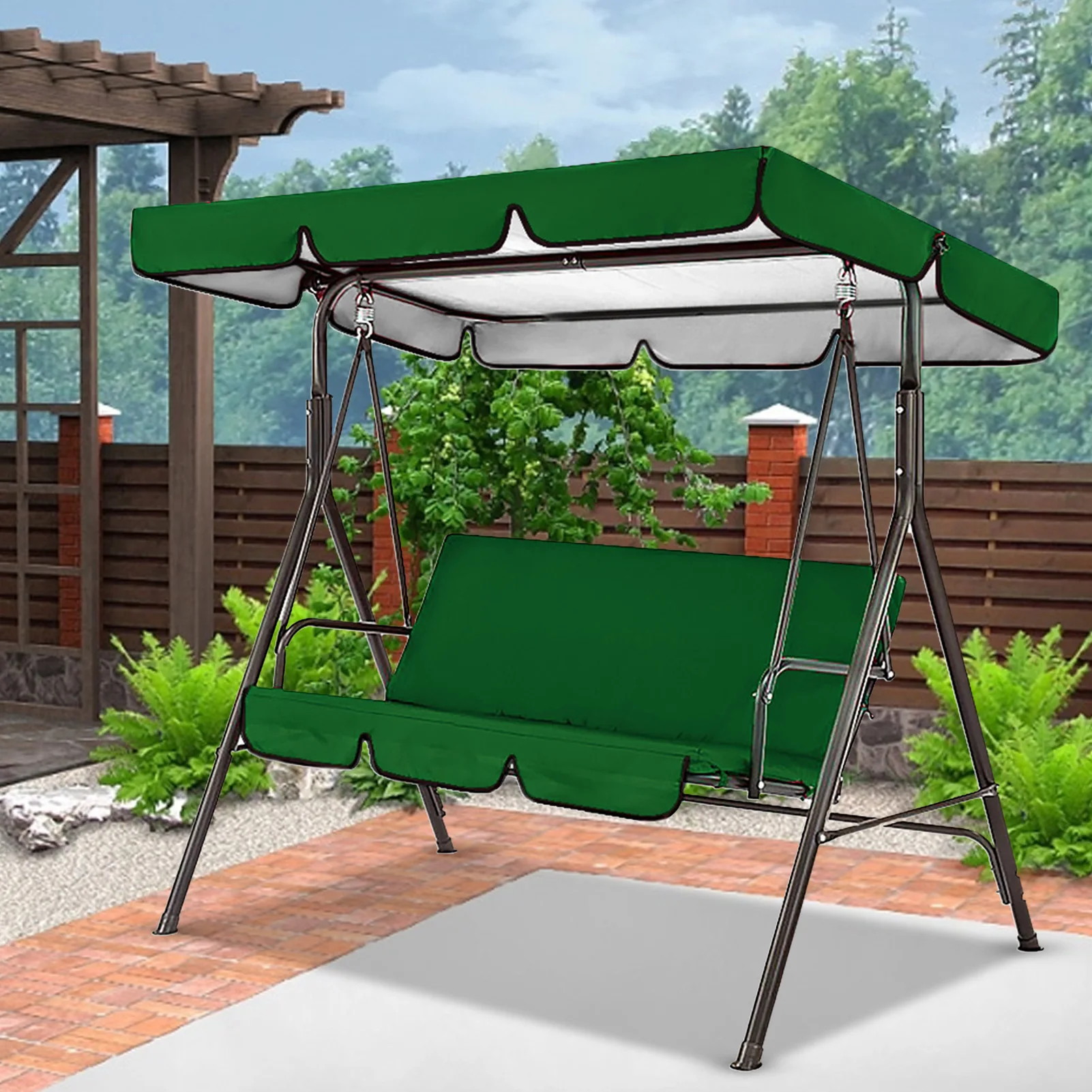 150CM 3 Seater Garden Swing Cushion 5 Colors Waterproof Dustproof Chair Replacement Canopy Spare Fabric Cover Dust Covers