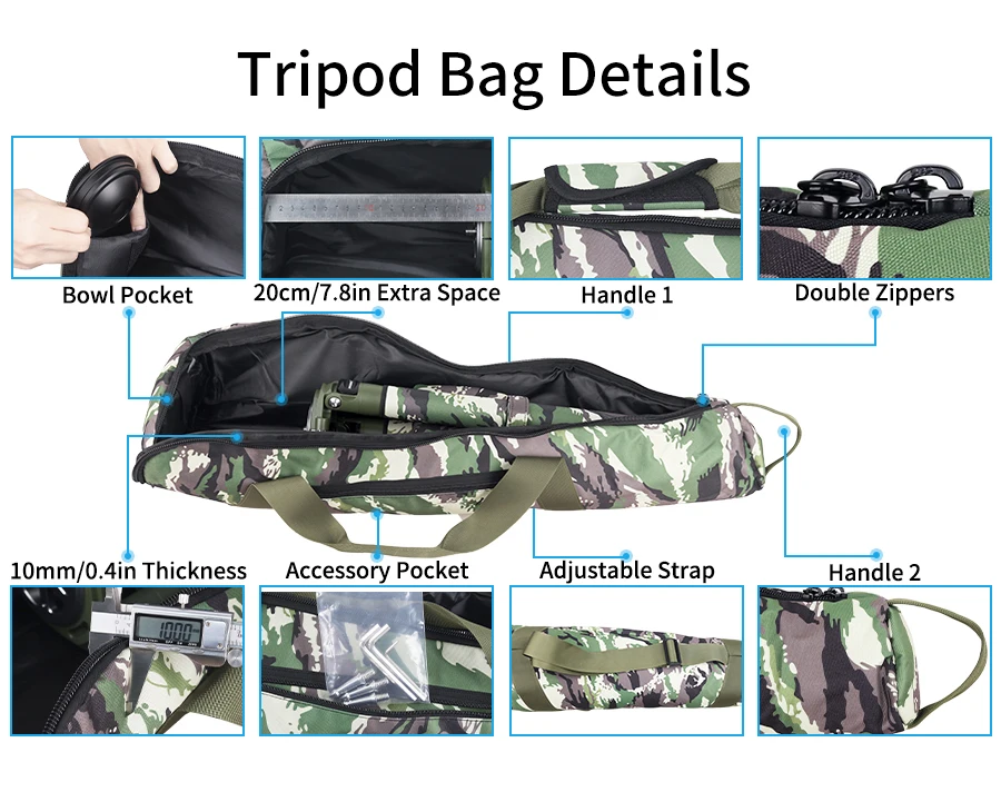 LT364CG Camouflage Carbon Fiber Tripod for Canon Nikon DSLR Camera Professional Birdwatching Heavy Duty Camera Stand 35kg load