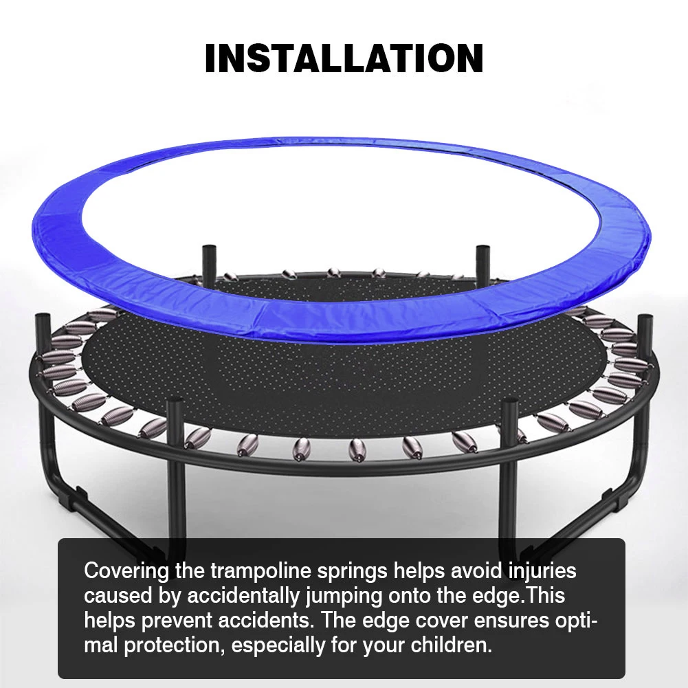 Trampoline Protection Cover Oxford Cloth Easy Installation Trampoline Cover Protector With Sturdy Mounting Belt For Children