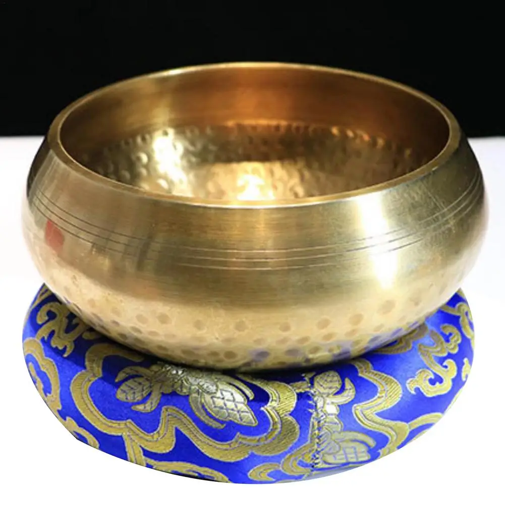 Tibetan Singing Bowls Meditation Sound Bowl Heavenly Tone For Healing And Mindful Wooden Mallet Hand-Sewn Cushion Bowl Set F
