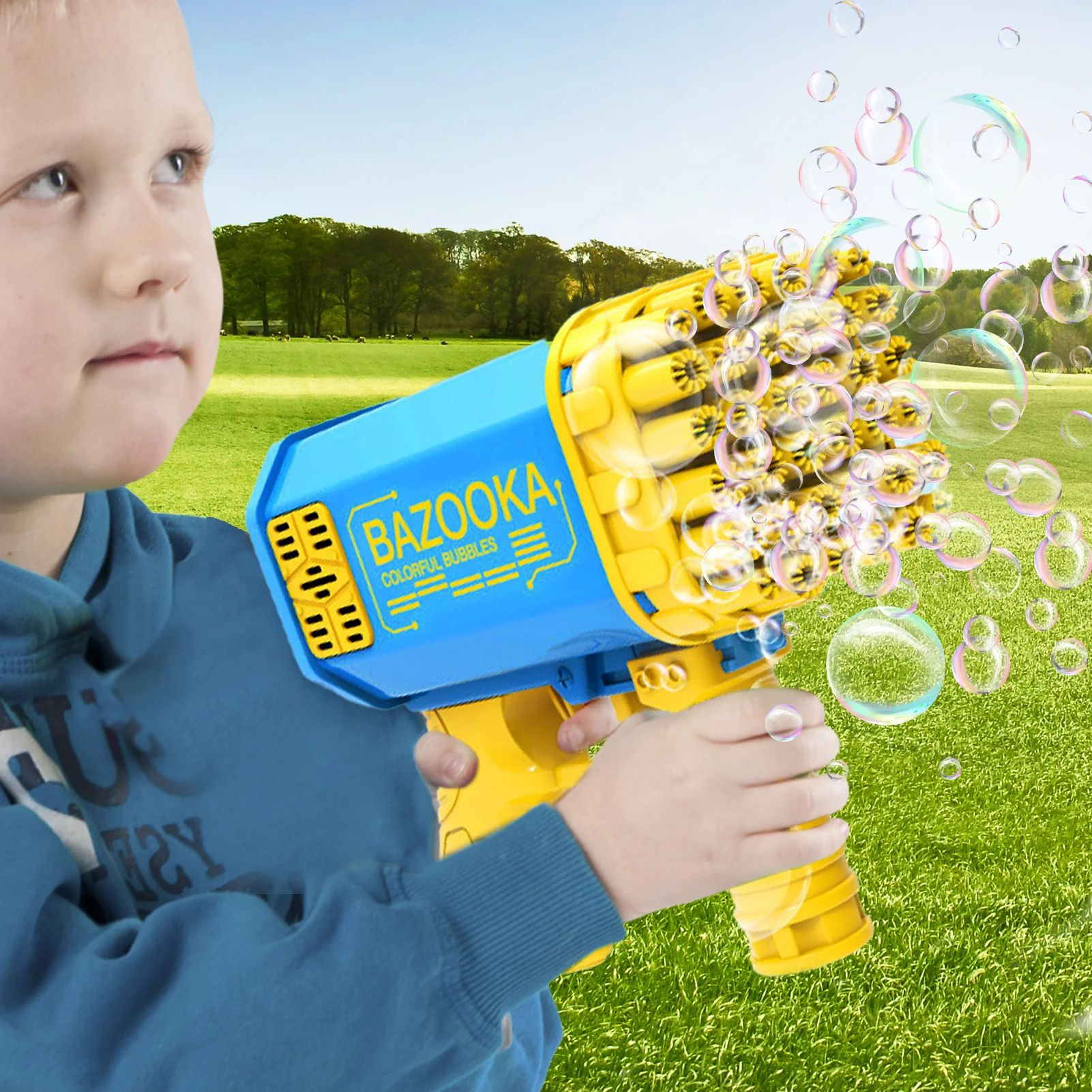 36 Holes Bubble Blower For Toddlers Electric Bubble Guns Machine For Kids Electric BubbleRocket For Party Favors Summer