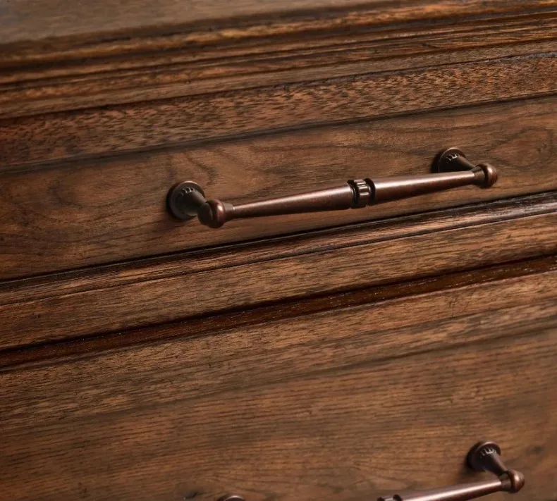 Traditional Vintage Antique Yellow Bronze Cabinet Handles Kitchen Cupboard Pulls Drawer Knobs Kitchen door handles and knobs