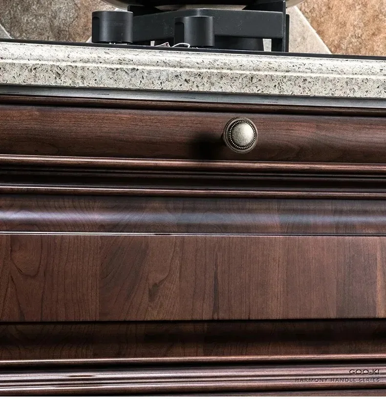 Traditional Vintage Antique Yellow Bronze Cabinet Handles Kitchen Cupboard Pulls Drawer Knobs Kitchen door handles and knobs