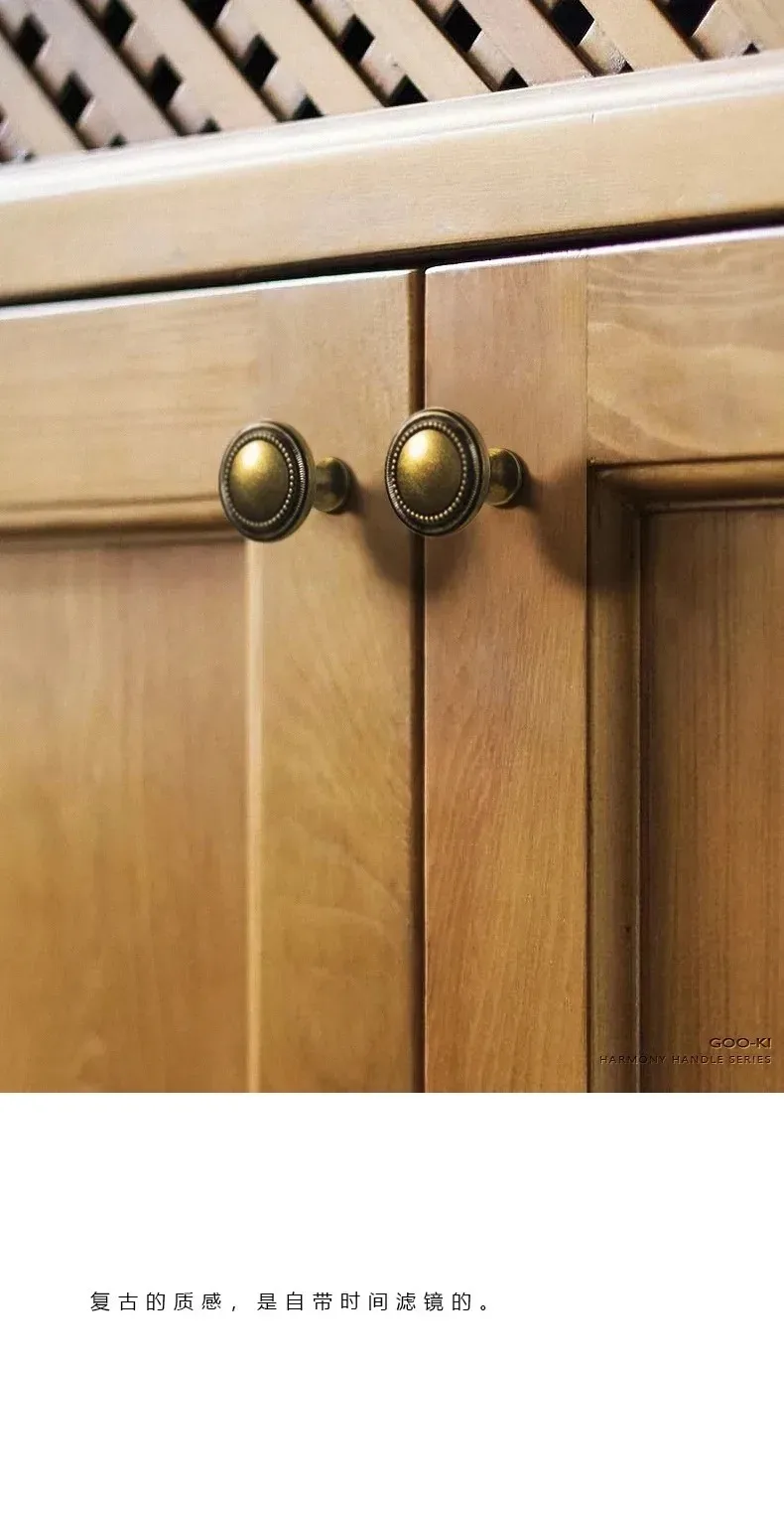 Traditional Vintage Antique Yellow Bronze Cabinet Handles Kitchen Cupboard Pulls Drawer Knobs Kitchen door handles and knobs
