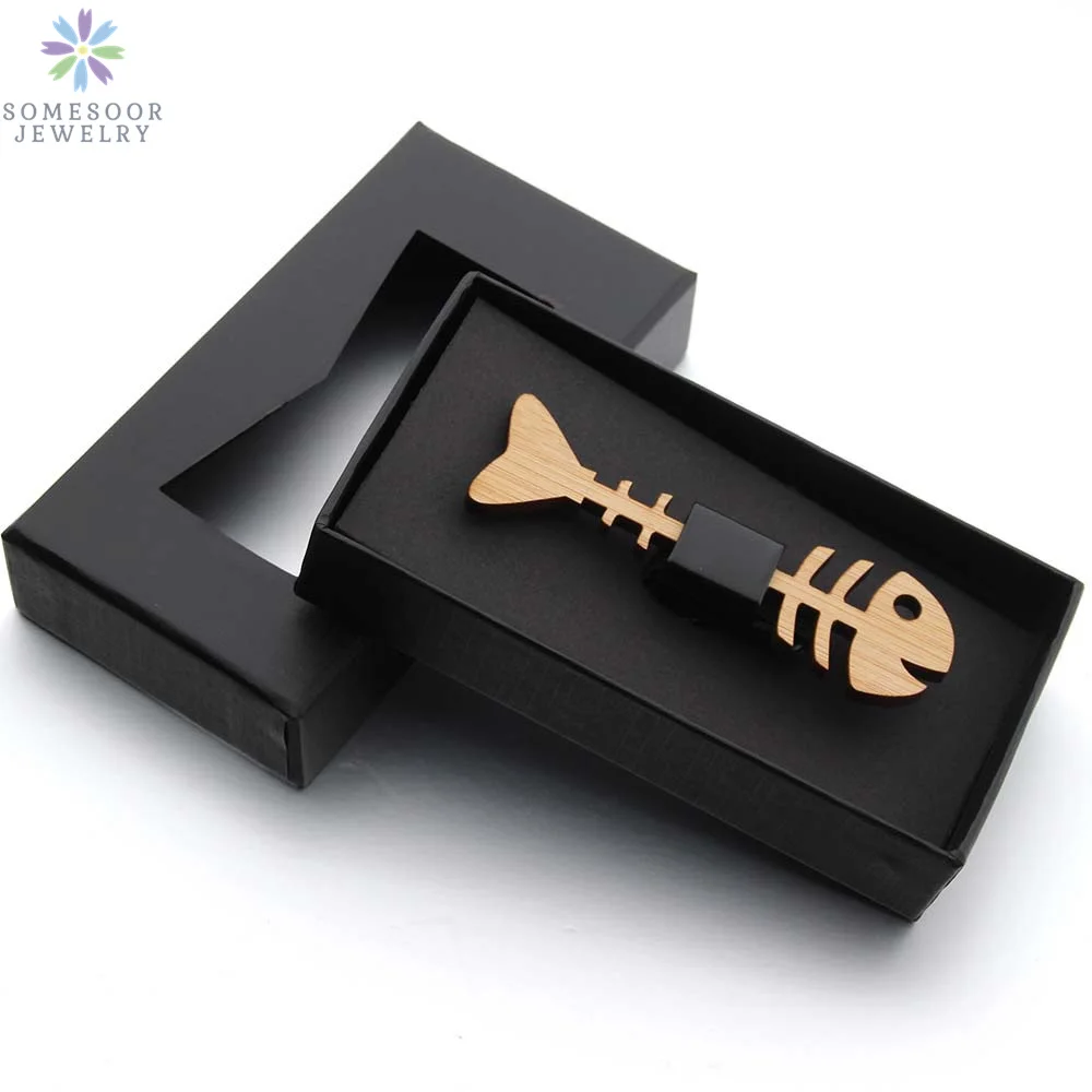 SOMESOOR Bamboo Fish Bone Bowtie Real Wooden Engraved Hollow Out Carved Butterfly Necktie Fit Party Wedding Suit For Men Gifts