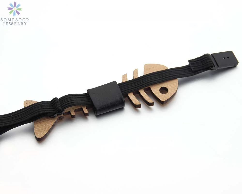 SOMESOOR Bamboo Fish Bone Bowtie Real Wooden Engraved Hollow Out Carved Butterfly Necktie Fit Party Wedding Suit For Men Gifts