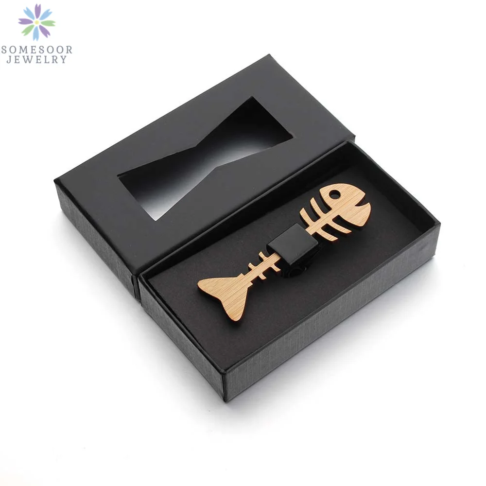 SOMESOOR Bamboo Fish Bone Bowtie Real Wooden Engraved Hollow Out Carved Butterfly Necktie Fit Party Wedding Suit For Men Gifts
