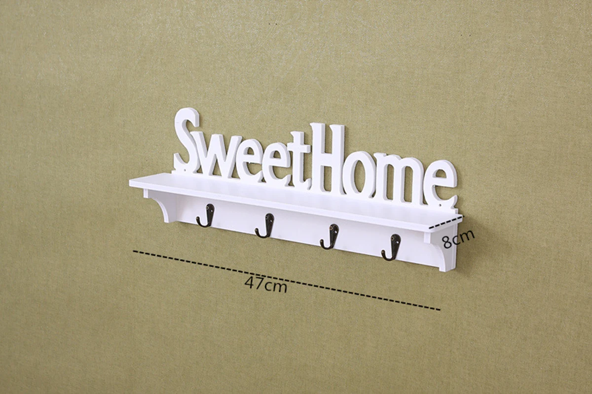 1Pc Carved Hollow Wood Wall Hanging Rack Shelf Shelve Holder Storage Home Decor Storage Holders & Racks