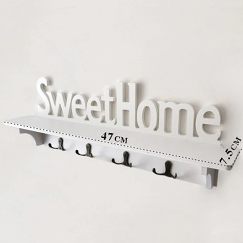 1Pc Carved Hollow Wood Wall Hanging Rack Shelf Shelve Holder Storage Home Decor Storage Holders & Racks