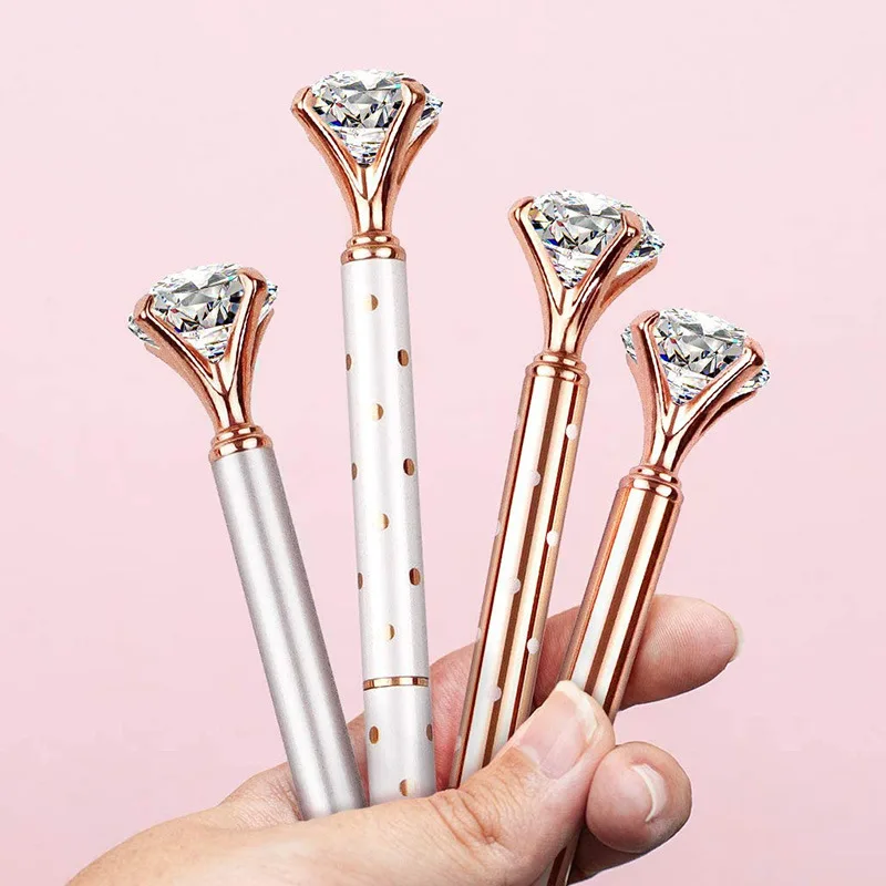 1.0mm Metal Nib Rhinestone Pen Ball Point Pen Crystal Diamond Ballpoint Pen Bling Metal Pen Office Supplies Student Stationery