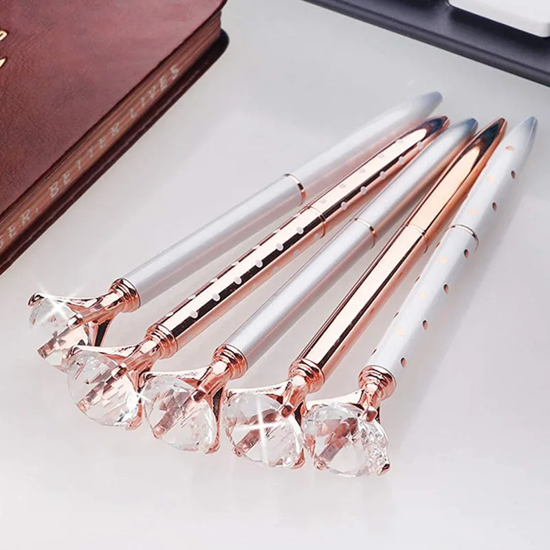 1.0mm Metal Nib Rhinestone Pen Ball Point Pen Crystal Diamond Ballpoint Pen Bling Metal Pen Office Supplies Student Stationery