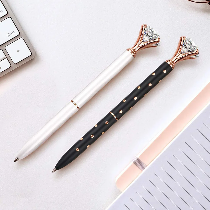 1.0mm Metal Nib Rhinestone Pen Ball Point Pen Crystal Diamond Ballpoint Pen Bling Metal Pen Office Supplies Student Stationery