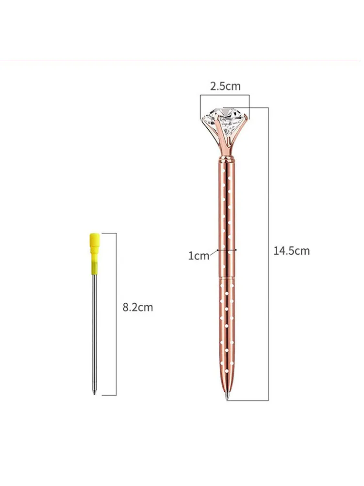 1.0mm Metal Nib Rhinestone Pen Ball Point Pen Crystal Diamond Ballpoint Pen Bling Metal Pen Office Supplies Student Stationery