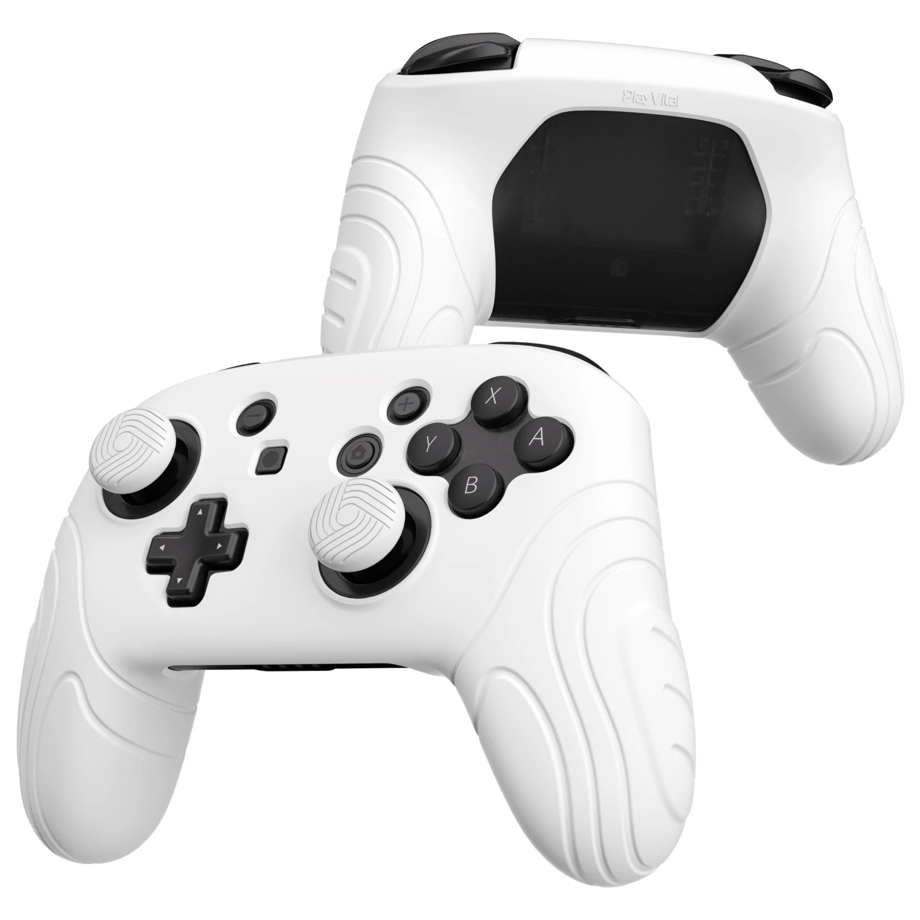 PlayVital Samurai Edition Ergonomic Silicone Skin Protective Case W/2 Thumb Grips for Nintendo Switch Pro Controller