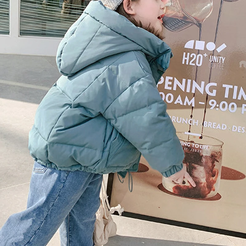 Children's Thick Padded Coat Winter Baby Boys Girls Cotton-padded Parka & Coats Thicken Warm Long Jackets Toddler Kids Outerwear