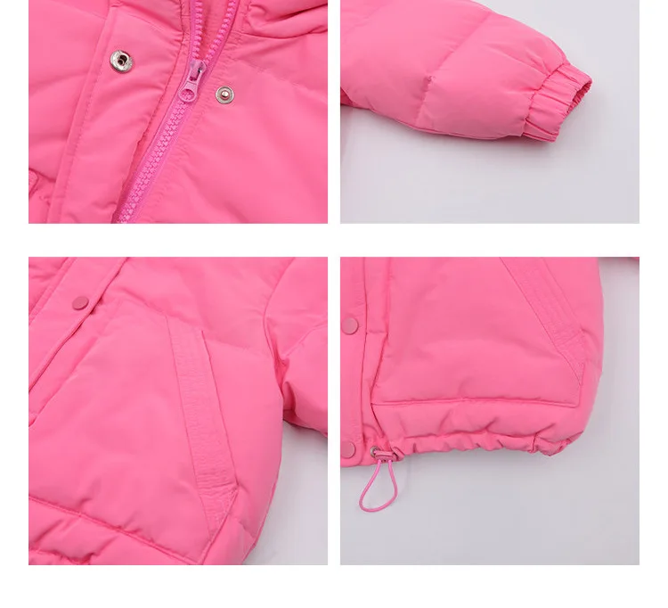 Children's Thick Padded Coat Winter Baby Boys Girls Cotton-padded Parka & Coats Thicken Warm Long Jackets Toddler Kids Outerwear