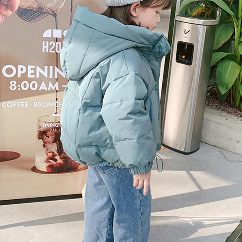 Children's Thick Padded Coat Winter Baby Boys Girls Cotton-padded Parka & Coats Thicken Warm Long Jackets Toddler Kids Outerwear