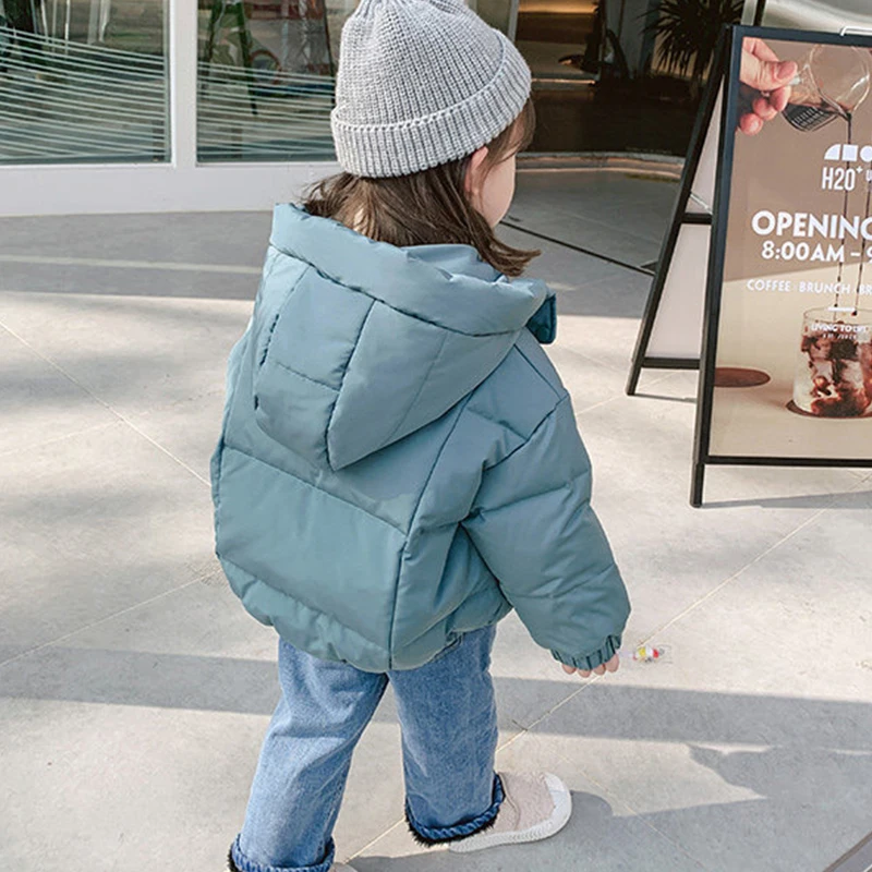 Children's Thick Padded Coat Winter Baby Boys Girls Cotton-padded Parka & Coats Thicken Warm Long Jackets Toddler Kids Outerwear