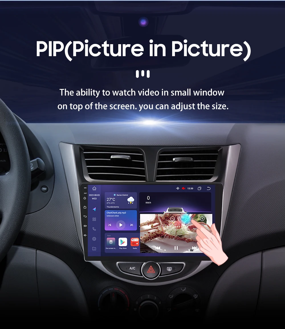 Hizpo Android 13 Car Stereo Radio For Hyundai Solaris Accent Verna 2010-2016 Multimedia Video Player Navigaion GPS 2 Din 4G LTE