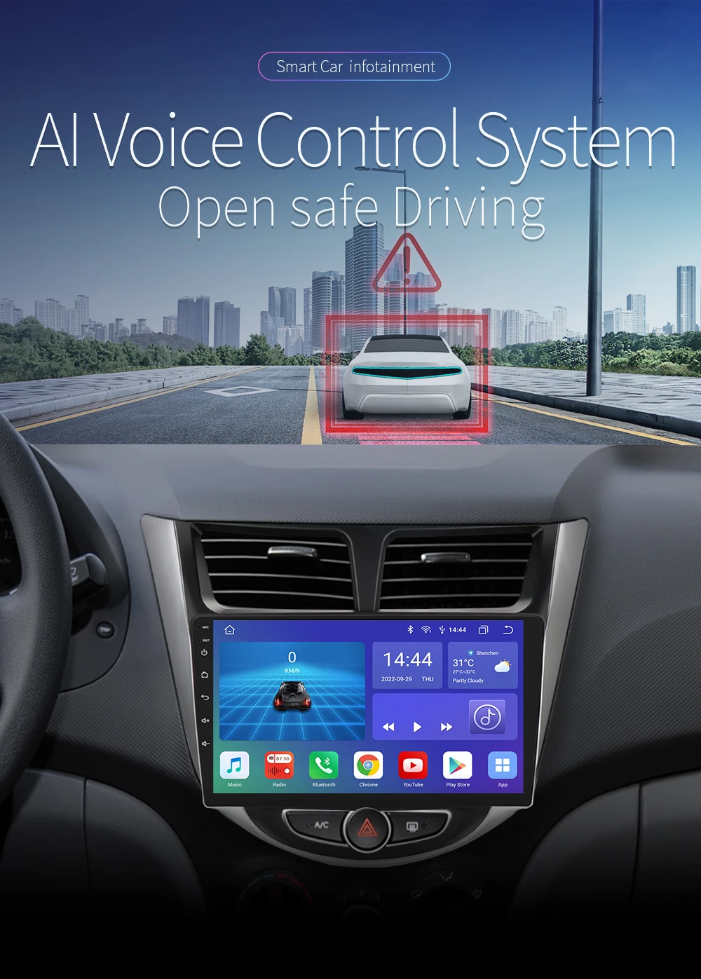 Hizpo Android 13 Car Stereo Radio For Hyundai Solaris Accent Verna 2010-2016 Multimedia Video Player Navigaion GPS 2 Din 4G LTE