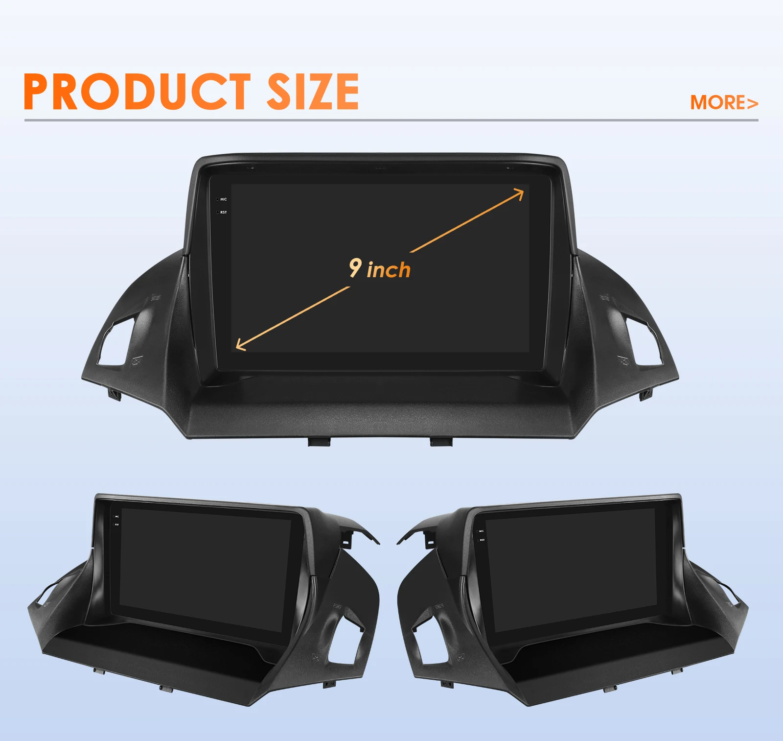 Hizpo Car Radio 2 Din Multimedia Player For Ford Kuga 2 Escape 2013-2017 9'' Android Auto Stereo GPS Navigation DSP RDS AI Voice