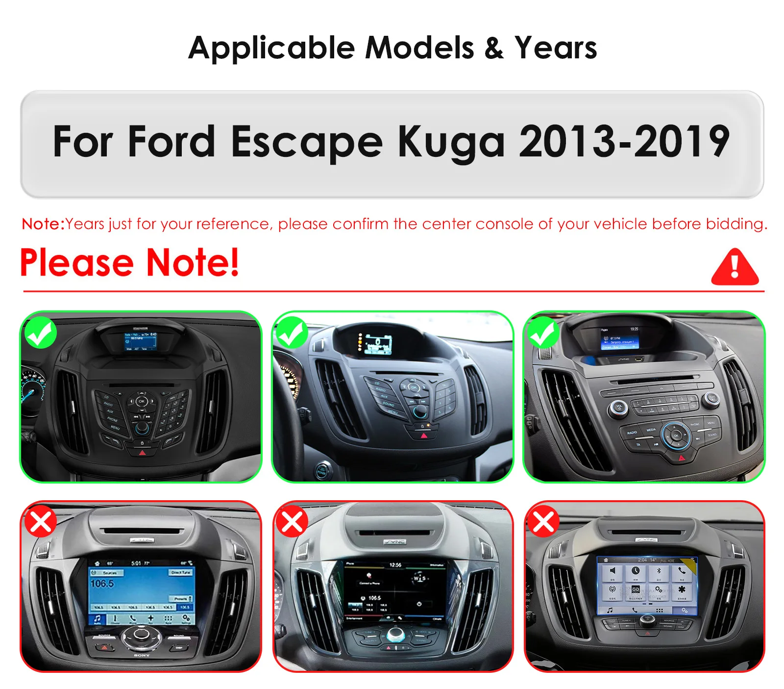 Hizpo Car Radio 2 Din Multimedia Player For Ford Kuga 2 Escape 2013-2017 9'' Android Auto Stereo GPS Navigation DSP RDS AI Voice