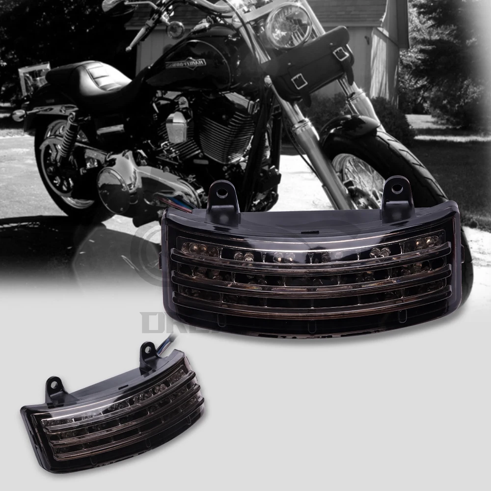 Smoke Tri-Bar LED Rear Tail Brake Fender Lights Running Turn Signal Lamps Motorcycles Taillight for Harley Touring Street Glide